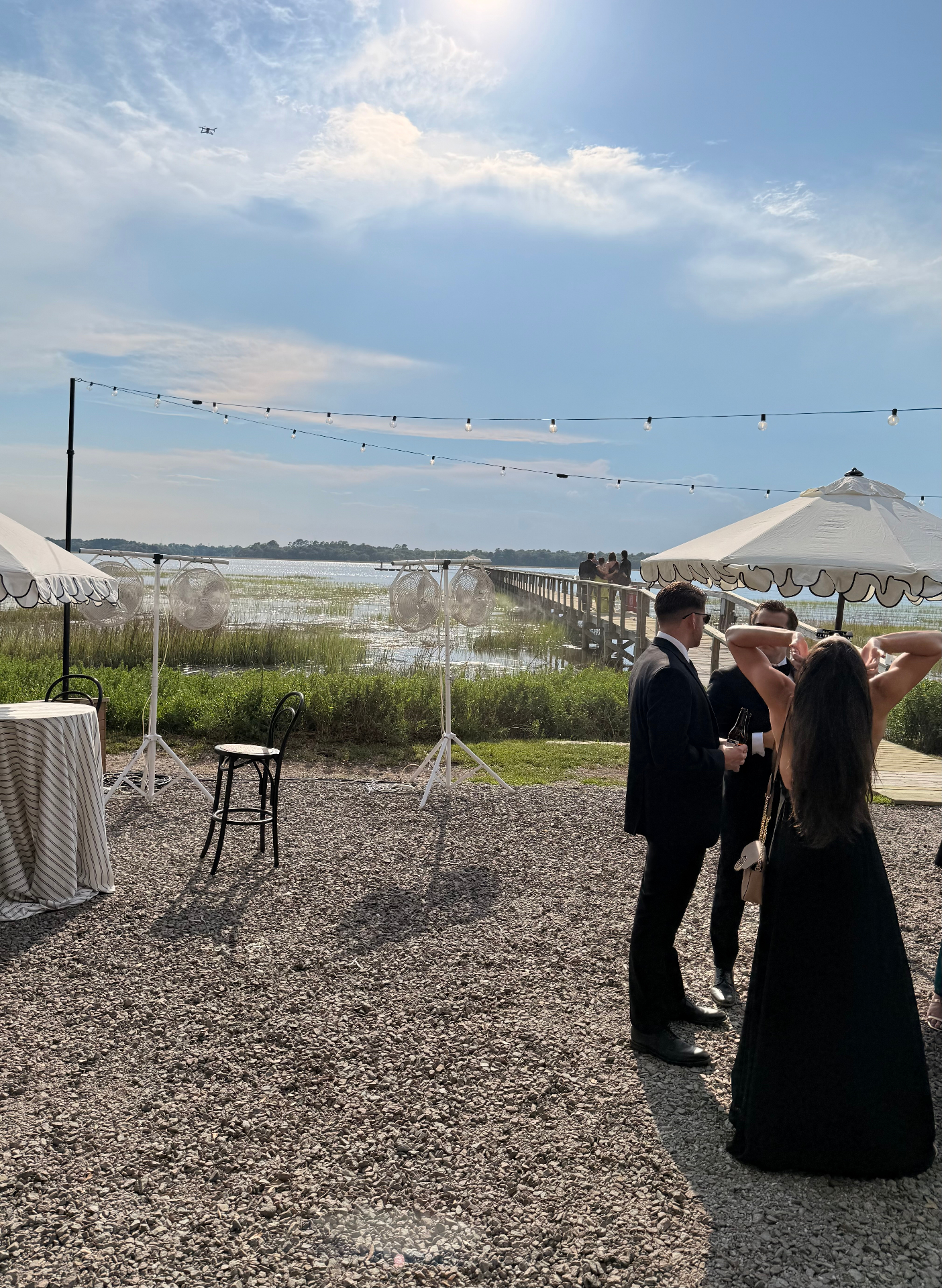 All-Mist fans at a waterfront dock event